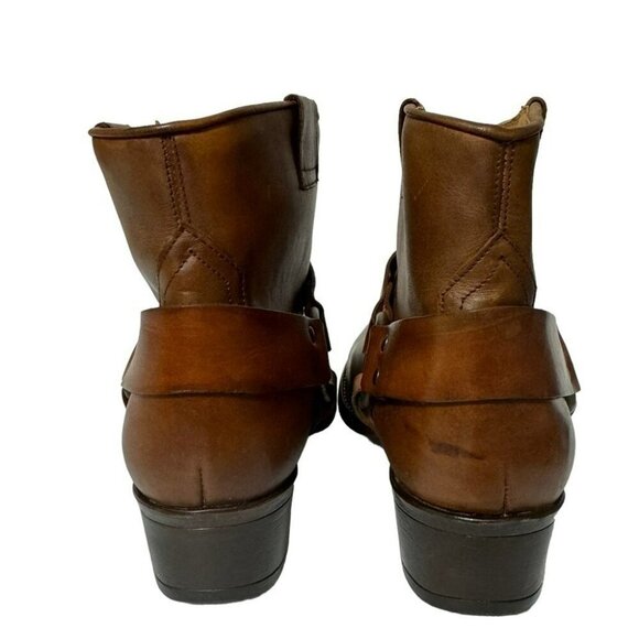 NEW Diego di Lucca Brown Leather Short Harness Western Boots Women's Size 9EE - Picture 3 of 13